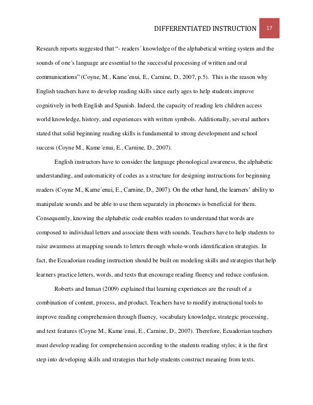 Research paperson differentiated instruction differentiated instruction articles 2018